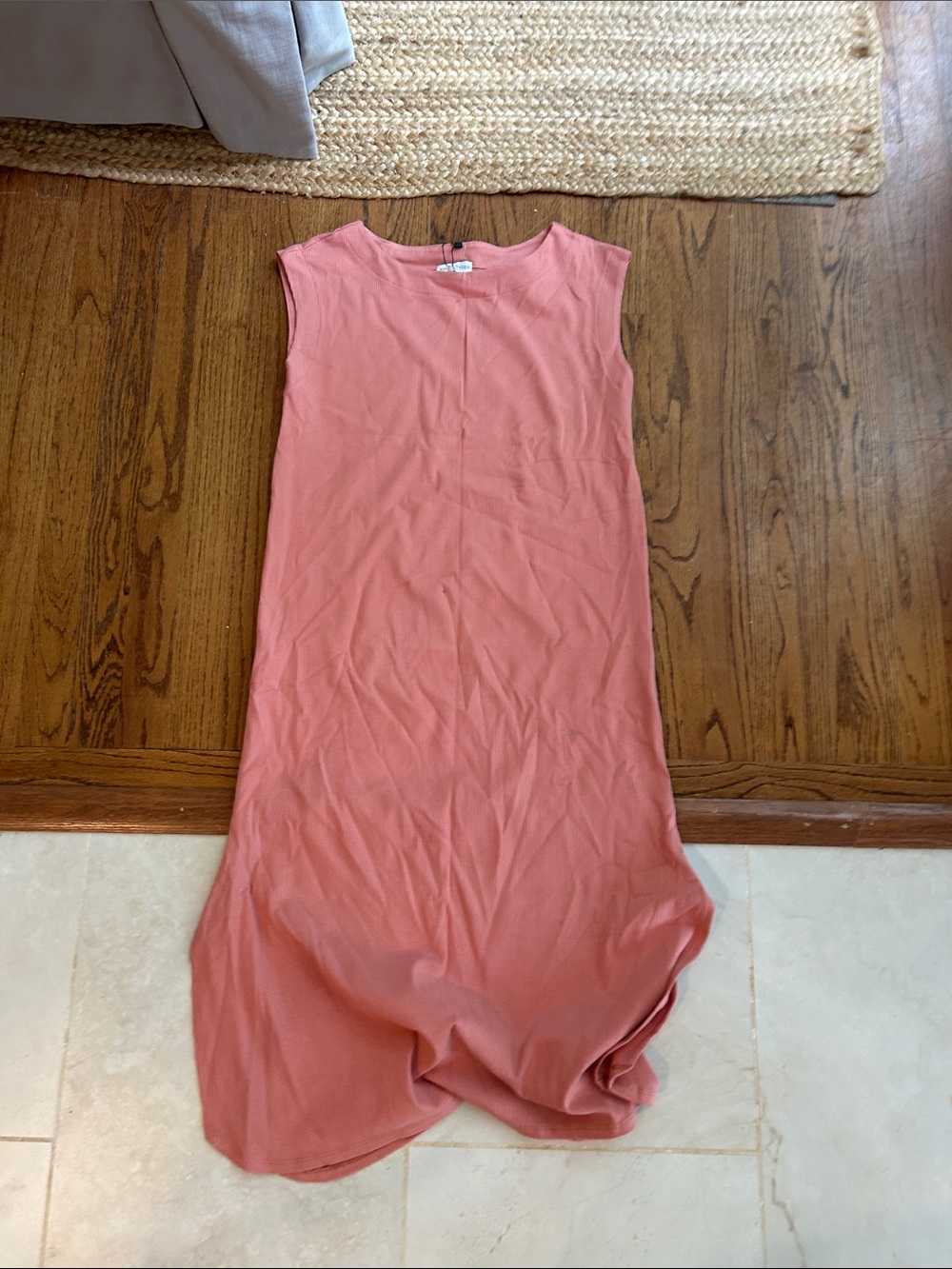 Sleeveless Midi Dress in Coral Pink